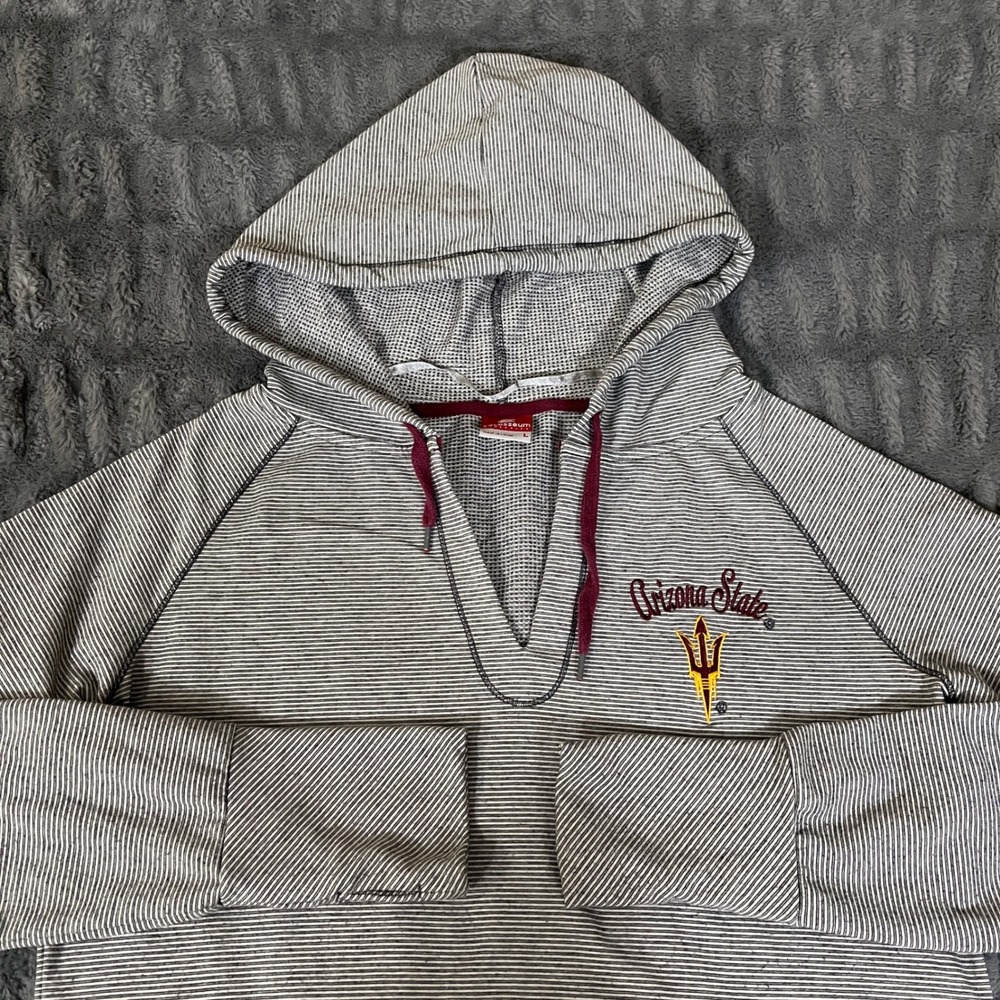 Arizona State‎ Sun Devils Colosseum Striped Hoodie Sweatshirt Pullover Size L